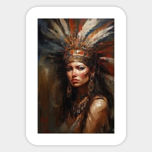 Indian woman in headdress Sticker